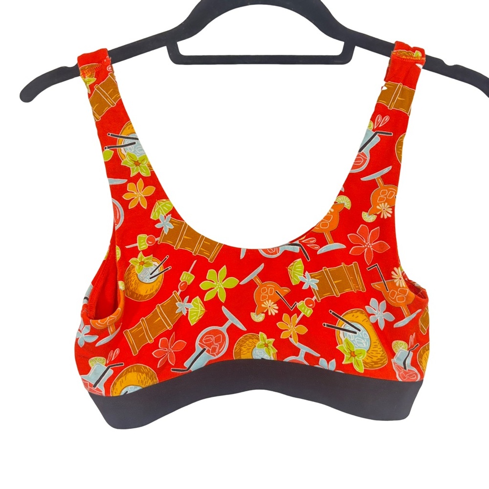 Meundies Red Orange Happy Hour Wireless Micromodal Bralette Sz L
